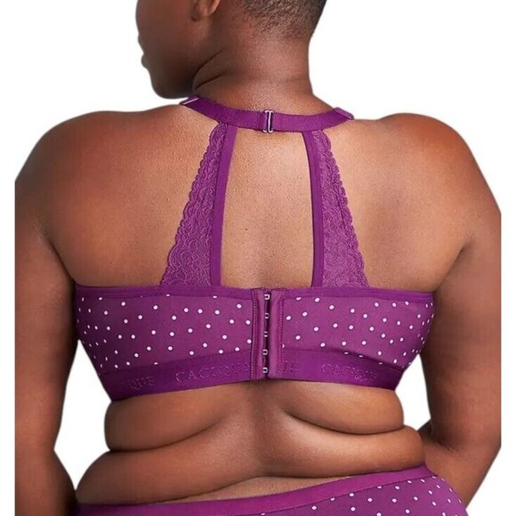 Cacique 46C Cotton Unlined Full Coverage No-Wire Bra Lace Trim Lane Bryant NEW - Picture 3 of 15